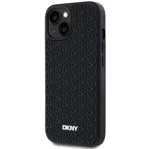 DKNY DKHCP15S3DRPWK Apple iPhone 15   14   13 6.1" juodos spalvos kietas dėklas 3D Rubber Repeat Pattern - Image 2
