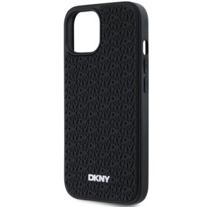 DKNY DKHCP15S3DRPWK Apple iPhone 15   14   13 6.1" juodos spalvos kietas dėklas 3D Rubber Repeat Pattern - Image 6