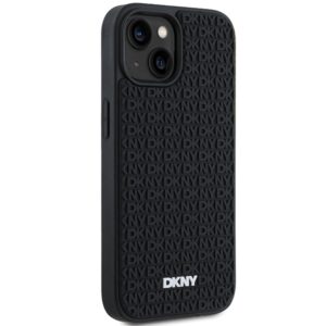 DKNY DKHCP15M3DRPWK Apple iPhone 15 Plus 14 Plus 6.7" juodos spalvos kietas dėklas 3D Rubber Repeat Pattern - Image 4