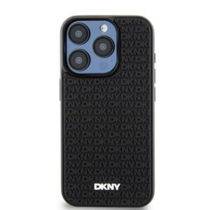 DKNY DKHCP15X3DRPWK Apple iPhone 15 Pro Max 6.7" juodos spalvos kietas dėklas 3D Rubber Repeat Pattern - Image 3