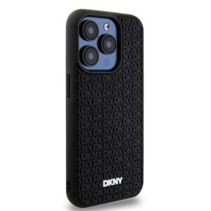 DKNY DKHCP15X3DRPWK Apple iPhone 15 Pro Max 6.7" juodos spalvos kietas dėklas 3D Rubber Repeat Pattern - Image 4