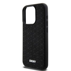 DKNY DKHCP15X3DRPWK Apple iPhone 15 Pro Max 6.7" juodos spalvos kietas dėklas 3D Rubber Repeat Pattern - Image 6