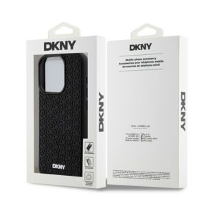 DKNY DKHCP15X3DRPWK Apple iPhone 15 Pro Max 6.7" juodos spalvos kietas dėklas 3D Rubber Repeat Pattern - Image 8