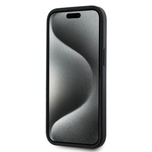DKNY DKHMP15SPCPVSLK Apple iPhone 15   14   13 6.1" juodos spalvos kietas dėklas Leather Checkered Mono Pattern MagSafe - Image 5