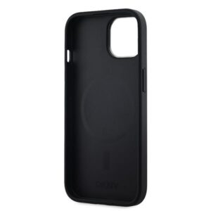 DKNY DKHMP15SPCPVSLK Apple iPhone 15   14   13 6.1" juodos spalvos kietas dėklas Leather Checkered Mono Pattern MagSafe - Image 7