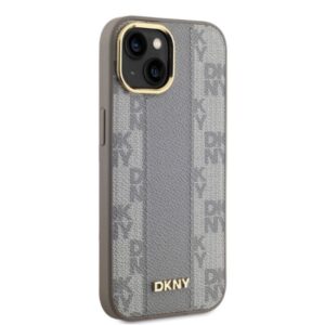 DKNY DKHMP14SPCPVSLE Apple iPhone 14 6.1" beige kietas dėklas Leather Checkered Mono Pattern MagSafe - Image 4