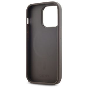 DKNY DKHMP14LPCPVSLE Apple iPhone 14 Pro 6.1" beige kietas dėklas Leather Checkered Mono Pattern MagSafe - Image 7