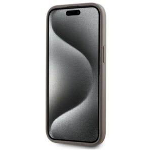 DKNY DKHMP15MPCPVSLE Apple iPhone 15 Plus 6.7" beige kietas dėklas Leather Checkered Mono Pattern MagSafe - Image 5