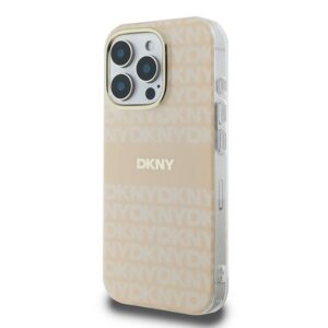 DKNY DKHMP16XHRHSEP Apple iPhone 16 Pro Max 6.9" rožinės spalvos kietas dėklas Repeat Texture Pattern With Stripe - Image 2