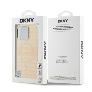 DKNY DKHMP16XHRHSEP Apple iPhone 16 Pro Max 6.9" rožinės spalvos kietas dėklas Repeat Texture Pattern With Stripe - Image 8