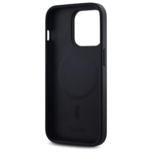 DKNY DKHMP14LPSCMCLK Apple iPhone 14 Pro 6.1" juodos spalvos kietas dėklas Plain Logo MagSafe - Image 7