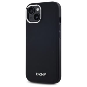 DKNY DKHMP15MPSCMCLK Apple iPhone 15 Plus 6.7" czarny juodos spalvos kietas dėklas Plain Logo MagSafe - Image 2