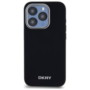 DKNY DKHMP15LPSCMCLK Apple iPhone 15 Pro 6.1" juodos spalvos kietas dėklas Plain Logo MagSafe - Image 3