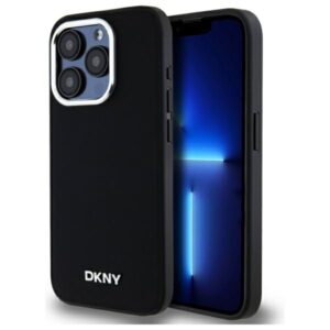 DKNY DKHMP15XPSCMCLK Apple iPhone 15 Pro Max 6.7" juodos spalvos kietas dėklas Plain Logo MagSafe