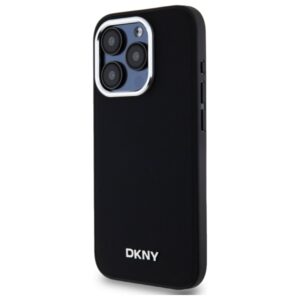 DKNY DKHMP15XPSCMCLK Apple iPhone 15 Pro Max 6.7" juodos spalvos kietas dėklas Plain Logo MagSafe - Image 2