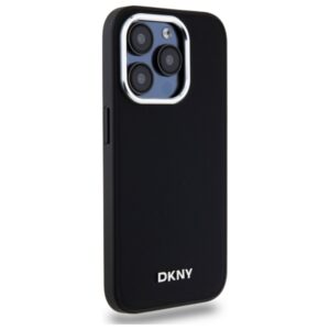 DKNY DKHMP15XPSCMCLK Apple iPhone 15 Pro Max 6.7" juodos spalvos kietas dėklas Plain Logo MagSafe - Image 4