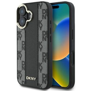 DKNY DKHMP16SPCPVSLK Apple iPhone 16 6.1" juodos spalvos kietas dėklas Checkered Pattern Magsafe