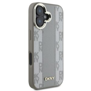 DKNY DKHMP16SPCPVSLE Apple iPhone 16 6.1" beige kietas dėklas Checkered Pattern Magsafe - Image 4