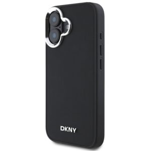 DKNY DKHMP16SPSCMCLK Apple iPhone 16 6.1" juodos spalvos kietas dėklas Plain Silver Logo MagSafe - Image 2