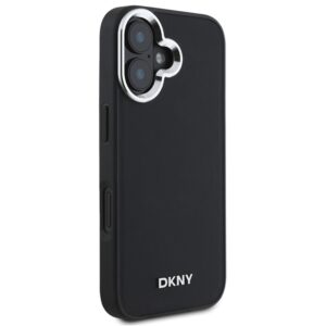 DKNY DKHMP16SPSCMCLK Apple iPhone 16 6.1" juodos spalvos kietas dėklas Plain Silver Logo MagSafe - Image 4