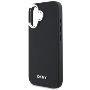 DKNY DKHMP16SPSCMCLK Apple iPhone 16 6.1" juodos spalvos kietas dėklas Plain Silver Logo MagSafe - Image 6