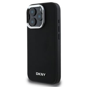 DKNY DKHMP16LPSCMCLK Apple iPhone 16 Pro 6.3" juodos spalvos kietas dėklas Plain Silver Logo MagSafe - Image 2