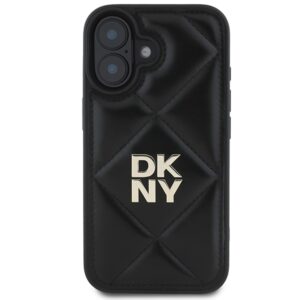 DKNY DKHCP16SPQDSLK Apple iPhone 16 6.1" juodos spalvos Quilted Stack Logo - Image 3