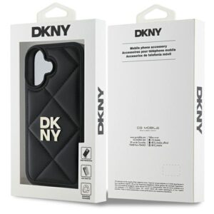 DKNY DKHCP16SPQDSLK Apple iPhone 16 6.1" juodos spalvos Quilted Stack Logo - Image 8