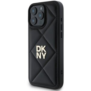 DKNY DKHCP16LPQDSLK Apple iPhone 16 Pro 6.3" juodos spalvos Quilted Stack Logo - Image 2