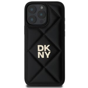 DKNY DKHCP16LPQDSLK Apple iPhone 16 Pro 6.3" juodos spalvos Quilted Stack Logo - Image 3