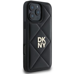 DKNY DKHCP16LPQDSLK Apple iPhone 16 Pro 6.3" juodos spalvos Quilted Stack Logo - Image 4