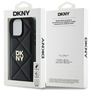 DKNY DKHCP16LPQDSLK Apple iPhone 16 Pro 6.3" juodos spalvos Quilted Stack Logo - Image 8