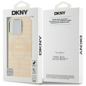 DKNY DKHMP16LHRHSEP Apple iPhone 16 Pro 6.3" rožinės spalvos kietas dėklas Repeat texture patern & Stripe MagSafe - Image 8