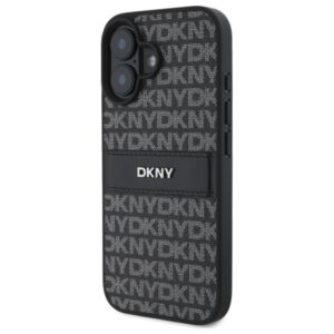 DKNY DKHCP16SPRTHSLK Apple iPhone 16 6.1" juodos spalvos kietas dėklas Texture Pattern Tonal Stripe - Image 2