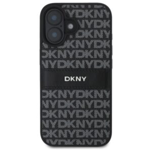 DKNY DKHCP16SPRTHSLK Apple iPhone 16 6.1" juodos spalvos kietas dėklas Texture Pattern Tonal Stripe - Image 3