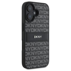 DKNY DKHCP16SPRTHSLK Apple iPhone 16 6.1" juodos spalvos kietas dėklas Texture Pattern Tonal Stripe - Image 4
