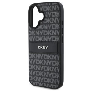 DKNY DKHCP16SPRTHSLK Apple iPhone 16 6.1" juodos spalvos kietas dėklas Texture Pattern Tonal Stripe - Image 6