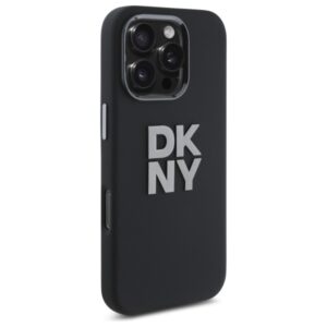DKNY DKHCP16LSMCBSK Apple iPhone 16 Pro 6.3" juodos spalvos kietas dėklas Liquid Silicone Metal Logo - Image 4