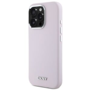 DKNY DKHMP16LSMCHLP Apple iPhone 16 Pro 6.3" rožinės spalvos kietas dėklas Liquid Silicone Small Metal Logo MagSa - Image 2
