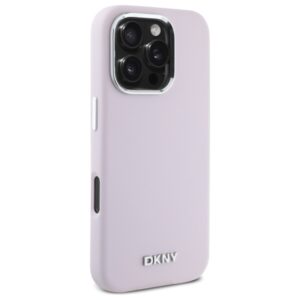 DKNY DKHMP16LSMCHLP Apple iPhone 16 Pro 6.3" rožinės spalvos kietas dėklas Liquid Silicone Small Metal Logo MagSa - Image 4