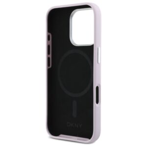 DKNY DKHMP16XSMCHLP Apple iPhone 16 Pro Max 6.9" rožinės spalvos kietas dėklas Liquid Silicone Small Metal Logo - Image 7