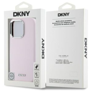 DKNY DKHMP16XSMCHLP Apple iPhone 16 Pro Max 6.9" rožinės spalvos kietas dėklas Liquid Silicone Small Metal Logo - Image 8