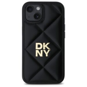 DKNY DKHCP14SPQDSLK Apple iPhone 14 6.1" juodos spalvos Quilted Stack Logo - Image 3