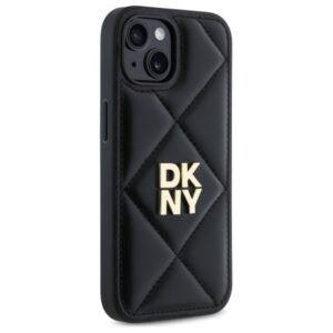 DKNY DKHCP14SPQDSLK Apple iPhone 14 6.1" juodos spalvos Quilted Stack Logo - Image 4