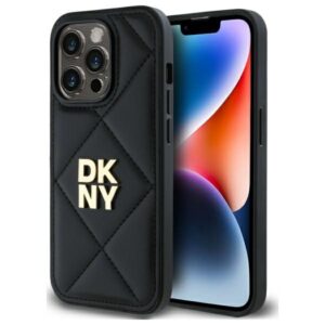 DKNY DKHCP14LPQDSLK Apple iPhone 14 Pro 6.1" juodos spalvos Quilted Stack Logo