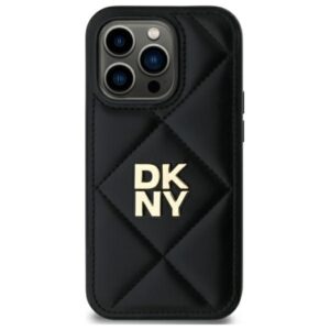 DKNY DKHCP14LPQDSLK Apple iPhone 14 Pro 6.1" juodos spalvos Quilted Stack Logo - Image 3