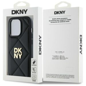 DKNY DKHCP14LPQDSLK Apple iPhone 14 Pro 6.1" juodos spalvos Quilted Stack Logo - Image 8