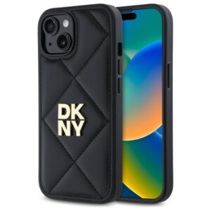 DKNY DKHCP15SPQDSLK Apple iPhone 15 6.1" juodos spalvos Quilted Stack Logo