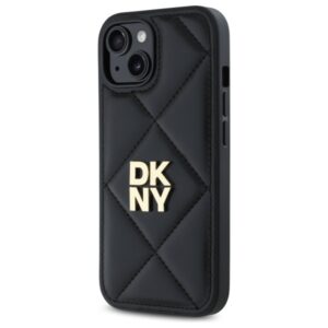 DKNY DKHCP15SPQDSLK Apple iPhone 15 6.1" juodos spalvos Quilted Stack Logo - Image 2