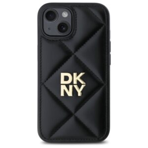 DKNY DKHCP15SPQDSLK Apple iPhone 15 6.1" juodos spalvos Quilted Stack Logo - Image 3